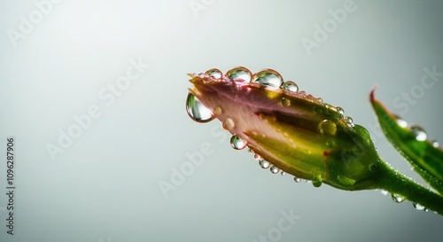 Dew-kissed floral bud macro shot highlighting nature's elegance