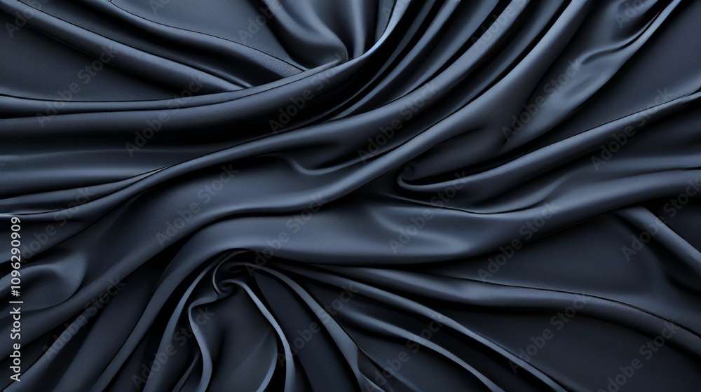 Smooth, dark fabric with elegant folds and drapes. Smooth, dark fabric with elegant folds and drapes.