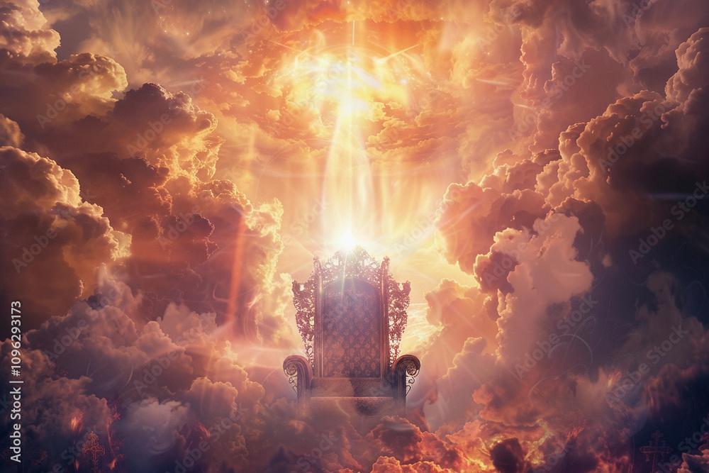 Obraz premium Fantastically throne of power of king or queen in throne room