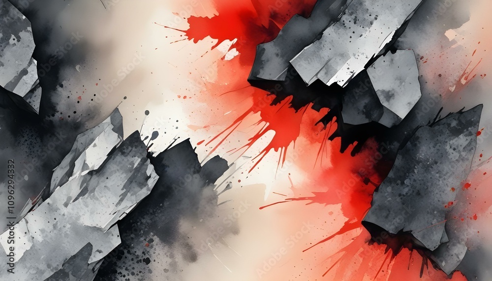 Watercolor painting of granite texture with dark gray and light beige tones Watercolor painting of granite texture with dark gray and light beige tones
