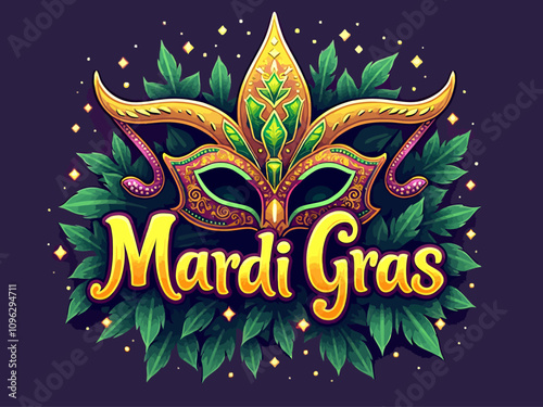  illustration mardi gras logo