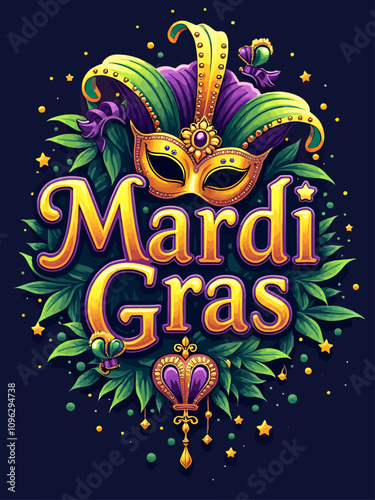  illustration mardi gras logo