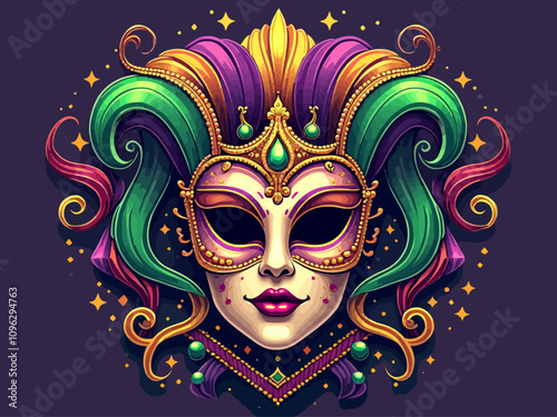  illustration mardi gras logo