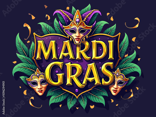  illustration mardi gras logo
