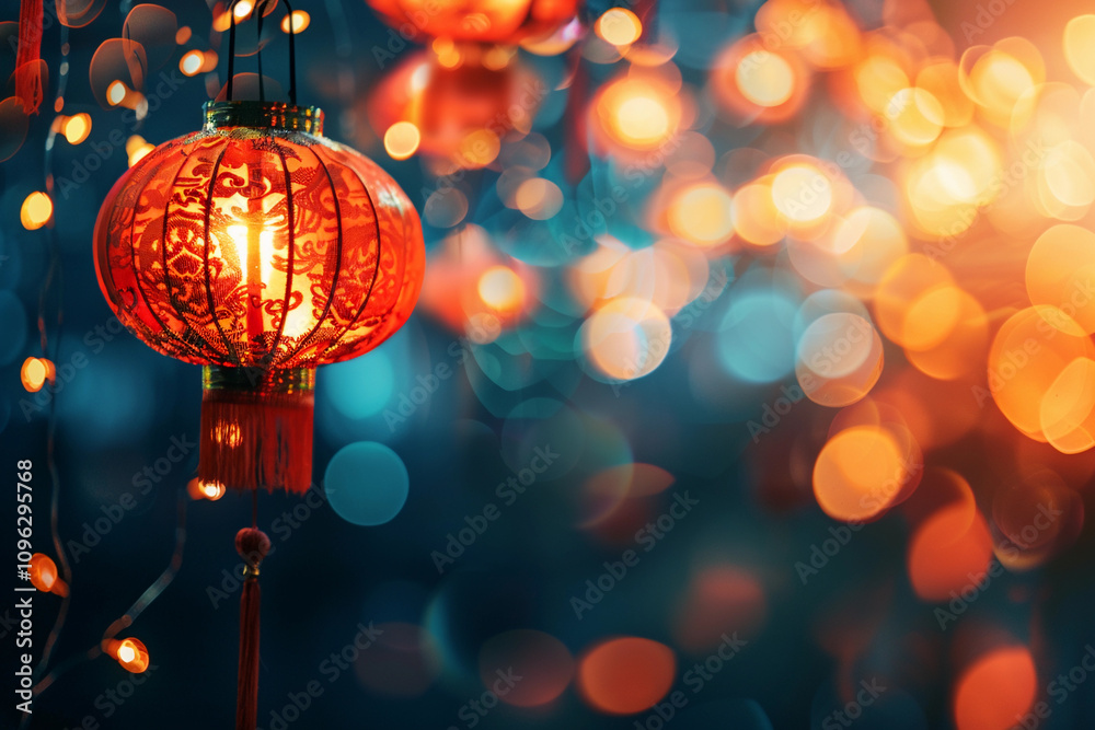 Beautiful holiday composition for celebrate chinese festival of lanterns