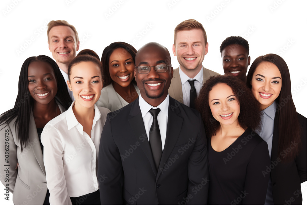 Group of smiling business interacial people in suits on transparent background. Groups of people in business attire. Rich man and women. Business leader. Startup boss. Isolated image. PNG cut out. Group of smiling business interacial people in suits on transparent background. Groups of people in business attire. Rich man and women. Business leader. Startup boss. Isolated image. PNG cut out.