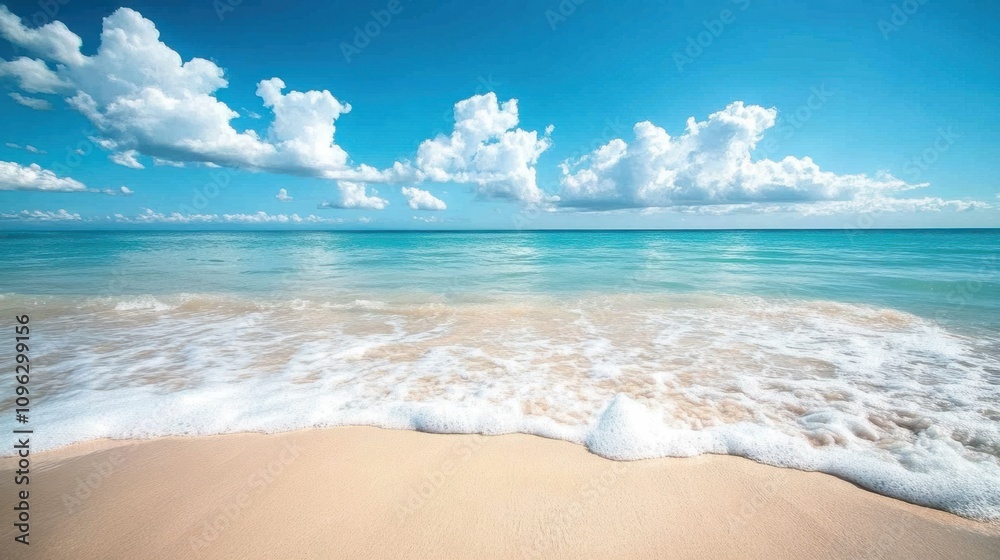 Calm turquoise sea with gentle waves, perfect for a serene and tropical background