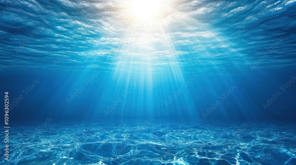 Deep blue sea with sunlight glimmering on the water surface, creating a peaceful and vast ocean background Deep blue sea with sunlight glimmering on the water surface, creating a peaceful and vast ocean background