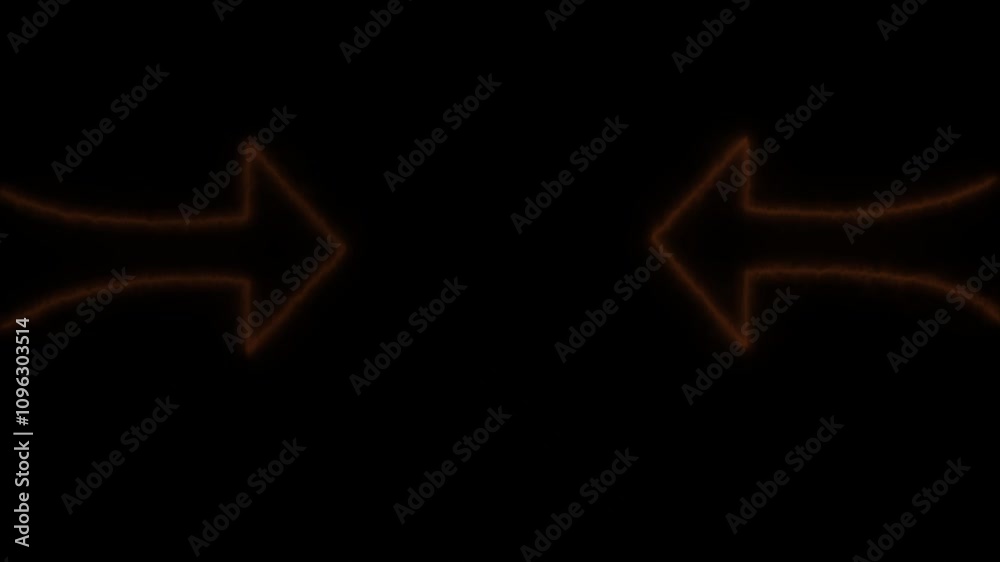Neon arrow symbol icon. The blue-colored arrow points. Black Background with arrow direction. Directional sign. Neon arrow symbol icon. The blue-colored arrow points. Black Background with arrow direction. Directional sign.