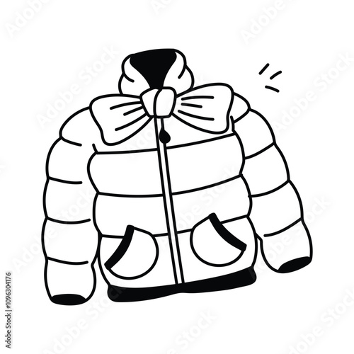 Cozy puffer jacket vector design in modern style