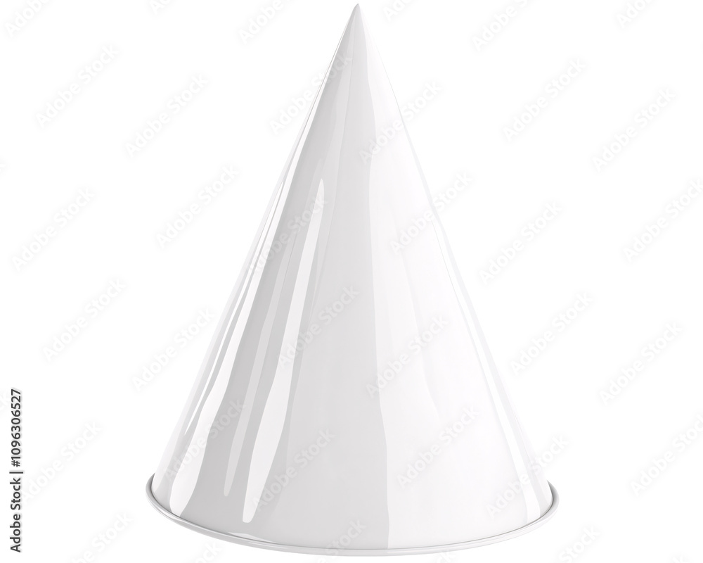 a white cone shaped hat a white cone shaped hat