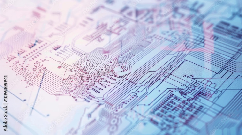 Fototapeta premium Close-up of semiconductor chip with detailed electronic components and circuits on clean white background, ideal for tech and engineering projects.