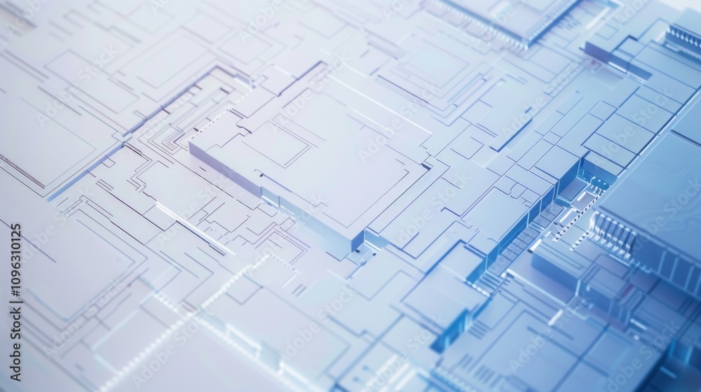 Close-up of semiconductor chip with detailed electronic components and circuits on clean white background, ideal for tech and engineering projects. Close-up of semiconductor chip with detailed electronic components and circuits on clean white background, ideal for tech and engineering projects.
