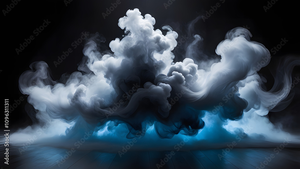 Naklejka premium Mystical_mist_Swirling_smoke_in_dark_and_light