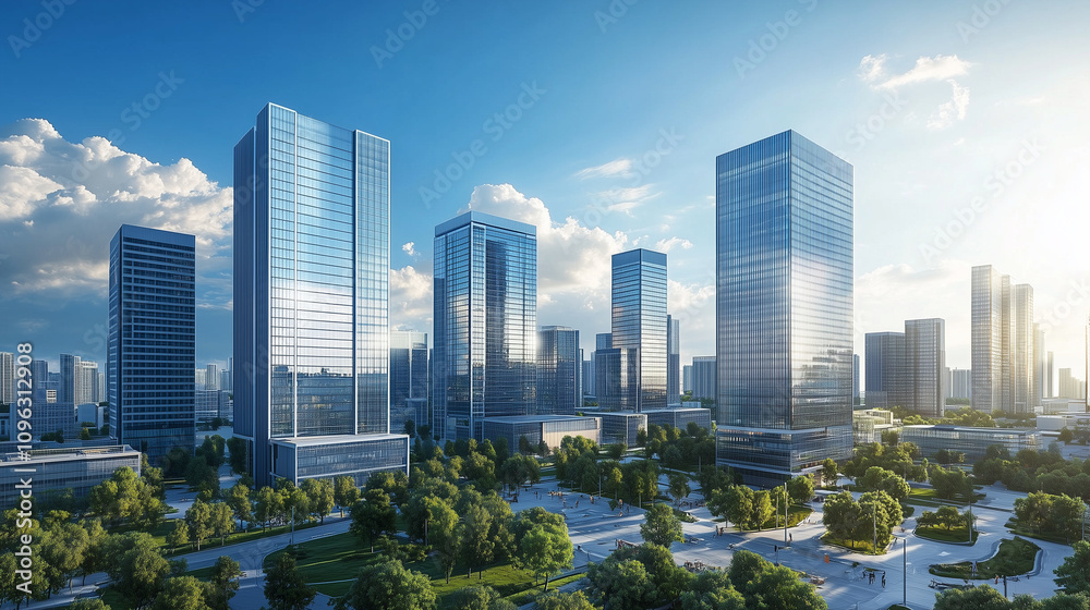 City Skyline under Blue Sky and White Clouds City Skyline under Blue Sky and White Clouds