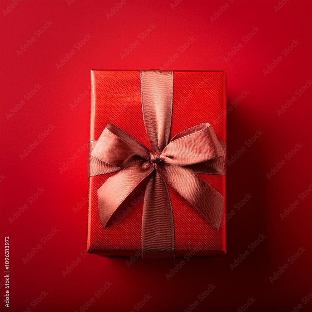 rotes geschenk mit schleife vor rotem hintergrund rotes geschenk mit schleife vor rotem hintergrund