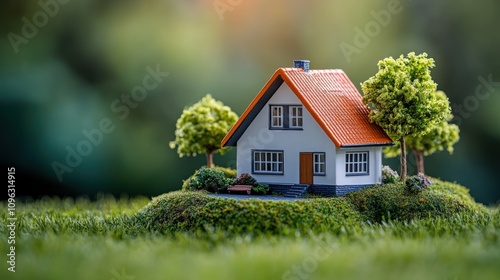 Charming Model House on Green Grass