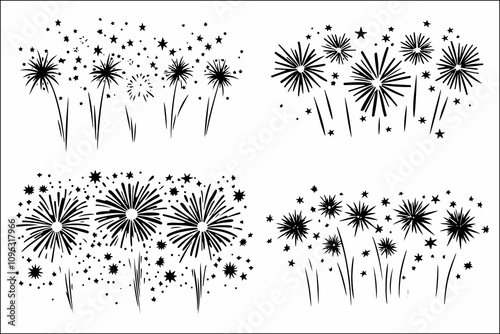 Firework Cartoon Vector Illustration