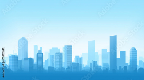 Wallpaper Mural Modern Skyline with High-Rise Office Buildings under Blue Sky Torontodigital.ca