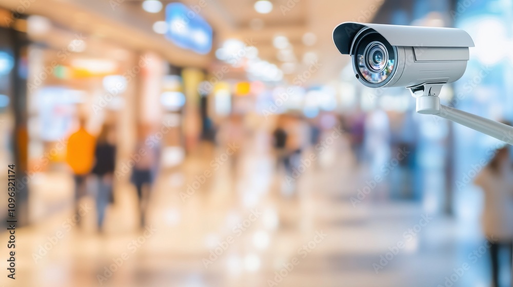 CCTV Camera Monitoring a Busy Shopping Mall CCTV Camera Monitoring a Busy Shopping Mall