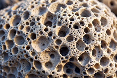 Intricate porous rock texture resembling lava surface