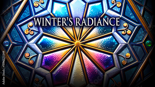 Vibrant stained-glass snowflake design for Winter's Radiance.