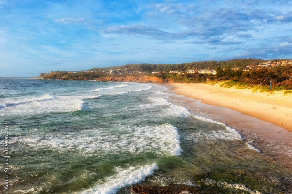 D Caves Beach Flat rocks to distant caves D Caves Beach Flat rocks to distant caves