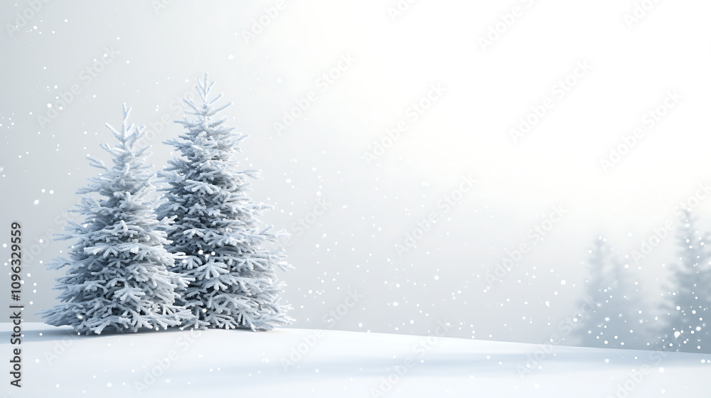 christmas tree with snow christmas tree with snow