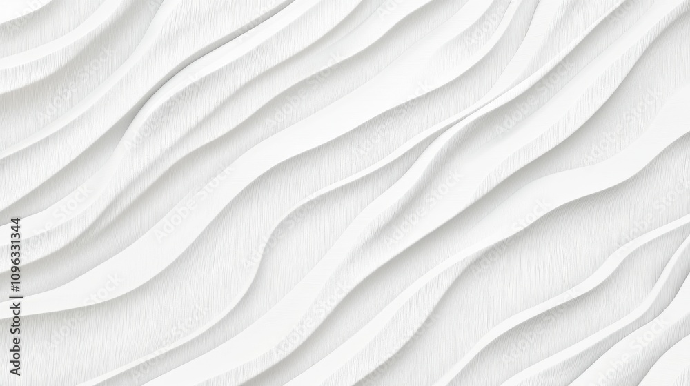 Elegantly textured white waves create a serene and modern backdrop, perfect for minimalistic designs.