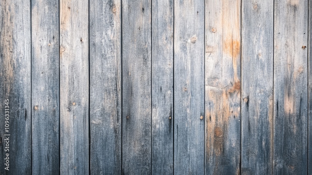 Naklejka premium Weathered wooden planks creating a rustic textured background ideal for overlaying text or images with a natural aesthetic.