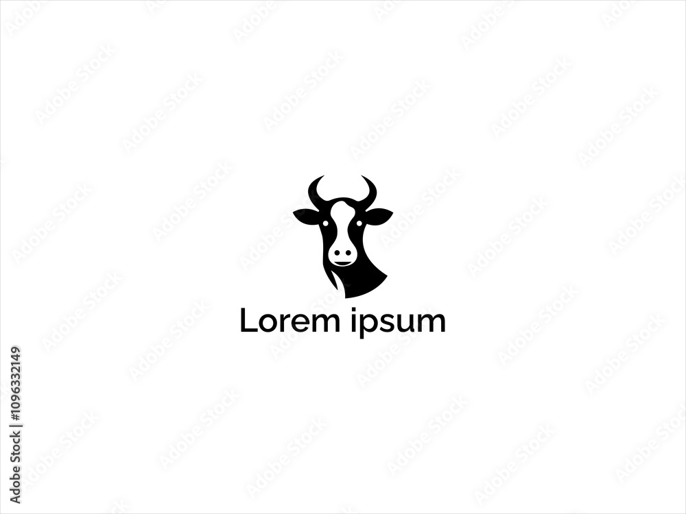 Fototapeta premium Cow logo design,MooMark Designs,PasturePrint,Bovine Bound,CattleMark Studio,Horned Heritage Logos,GrazeLine Creations,DairyDreams Design,Farm Fresh Icons.