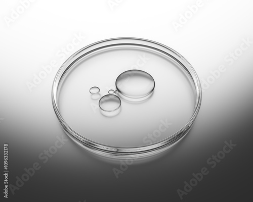 oil bubbles inside petri dish