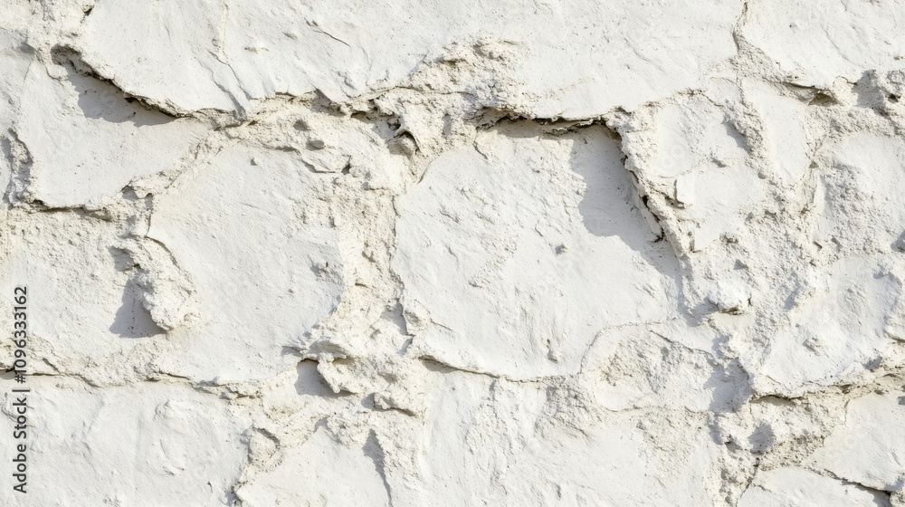 Textured white wall with visible cracks, showcasing a rustic and weathered appearance. Textured white wall with visible cracks, showcasing a rustic and weathered appearance.