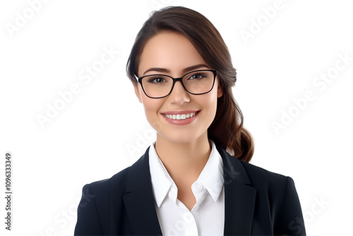 Smiling white business women in suits on transparent background. Women in business attire. Rich women. Business manager. Startup boss. European women. White woman. American woman. Isolated image. Png.