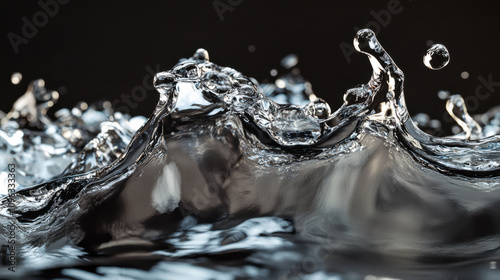 Wallpaper Mural Captivating water splash creating vibrant droplets in a dark environment during mid-day lighting Torontodigital.ca