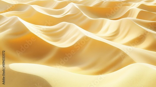 Golden waves of sand create a serene and undulating landscape, showcasing the beauty of nature's textures and colors.