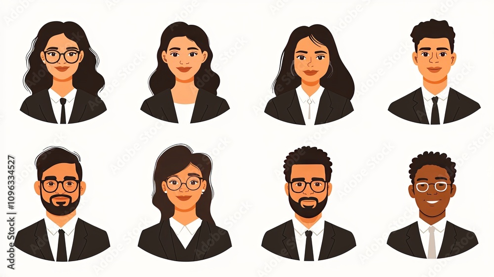 Diverse group of business professionals' headshots. Diverse group of business professionals' headshots.
