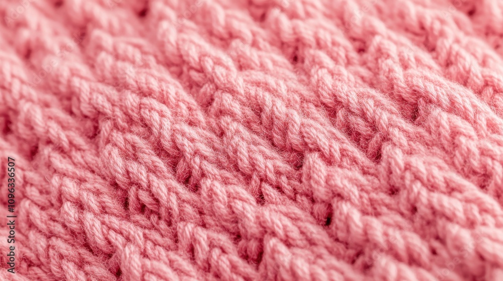 Close-up of soft pink knitted fabric, showcasing intricate texture and pattern, ideal for cozy apparel or home decor. Close-up of soft pink knitted fabric, showcasing intricate texture and pattern, ideal for cozy apparel or home decor.