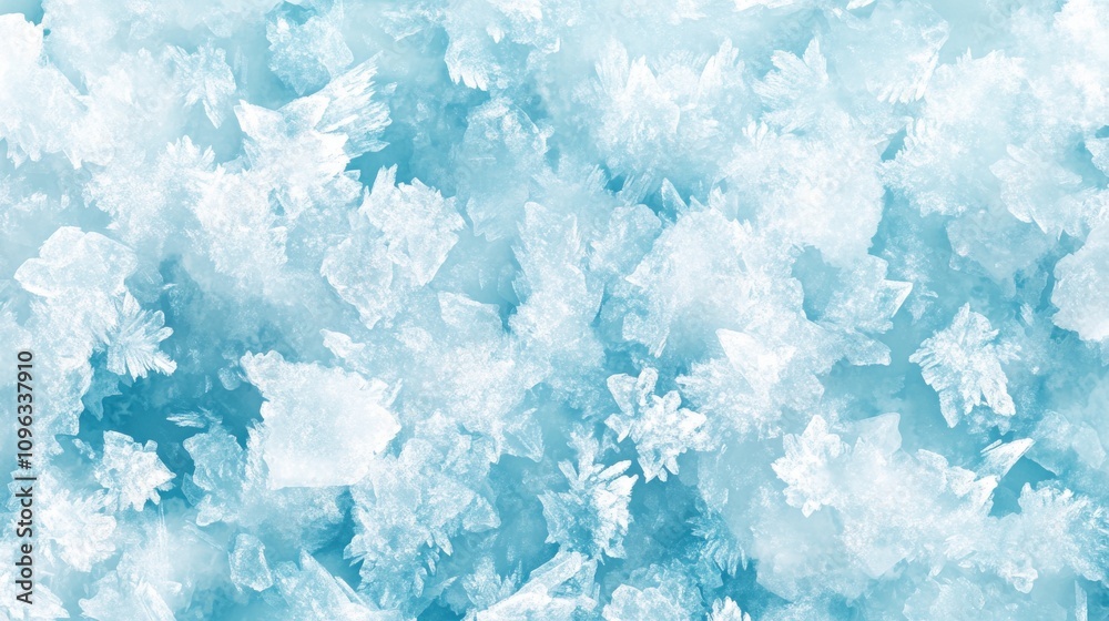 An intricate close-up of sparkling ice crystals on a light blue background, evoking a chilly and refreshing mood. An intricate close-up of sparkling ice crystals on a light blue background, evoking a chilly and refreshing mood.