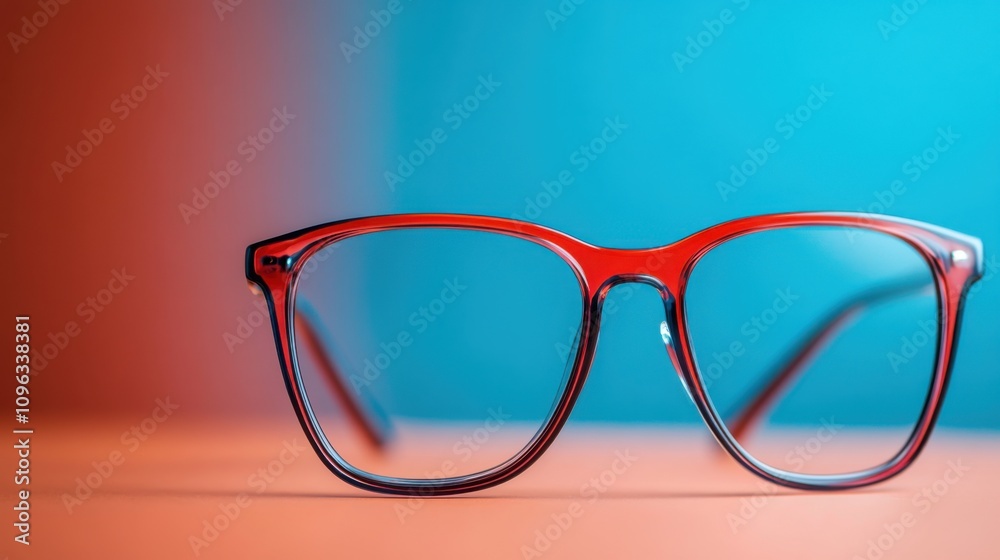 Stylish Red Prescription Glasses on a Vibrant Background with Soft Lighting Showcasing Modern Eyewear Fashion and Trendy Accessory Design for Everyday Use Stylish Red Prescription Glasses on a Vibrant Background with Soft Lighting Showcasing Modern Eyewear Fashion and Trendy Accessory Design for Everyday Use