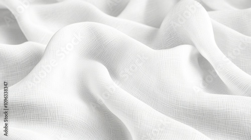 Close-up of soft, flowing white fabric showcasing delicate texture and intricate patterns.