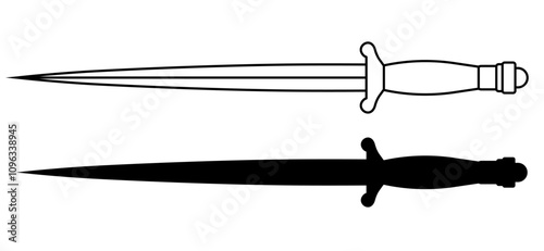 commando army dagger icon. Isolated dagger icon vector illustration from commando army collection.