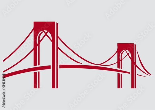 vector bridge crossing drawing