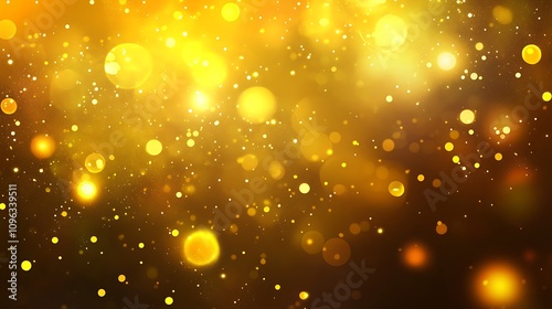 Golden Shimmer: Festive Light Bokeh Background. AI Generated