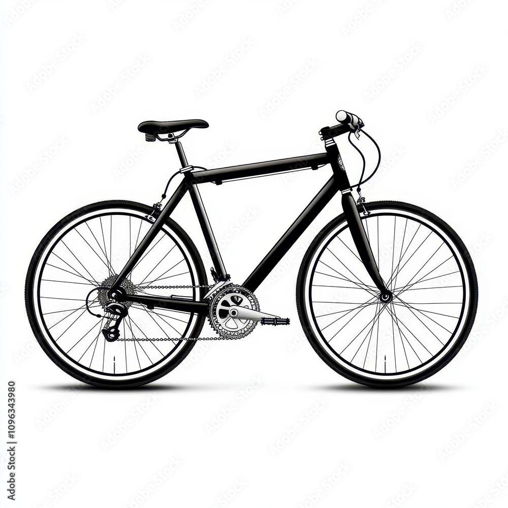 a modern bicycle clipart, flat vector design, black and white silhouette, isolated on white background a modern bicycle clipart, flat vector design, black and white silhouette, isolated on white background