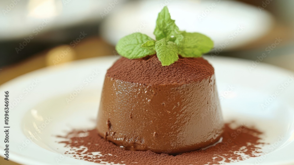 Elegant Chocolate Mousse Dessert with Cocoa Powder Elegant Chocolate Mousse Dessert with Cocoa Powder