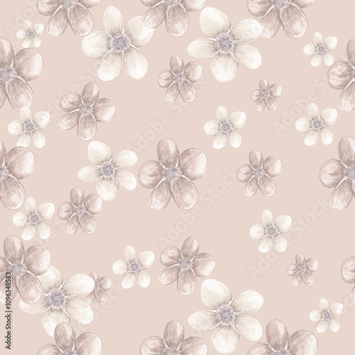 Hand drawn seamless floral background