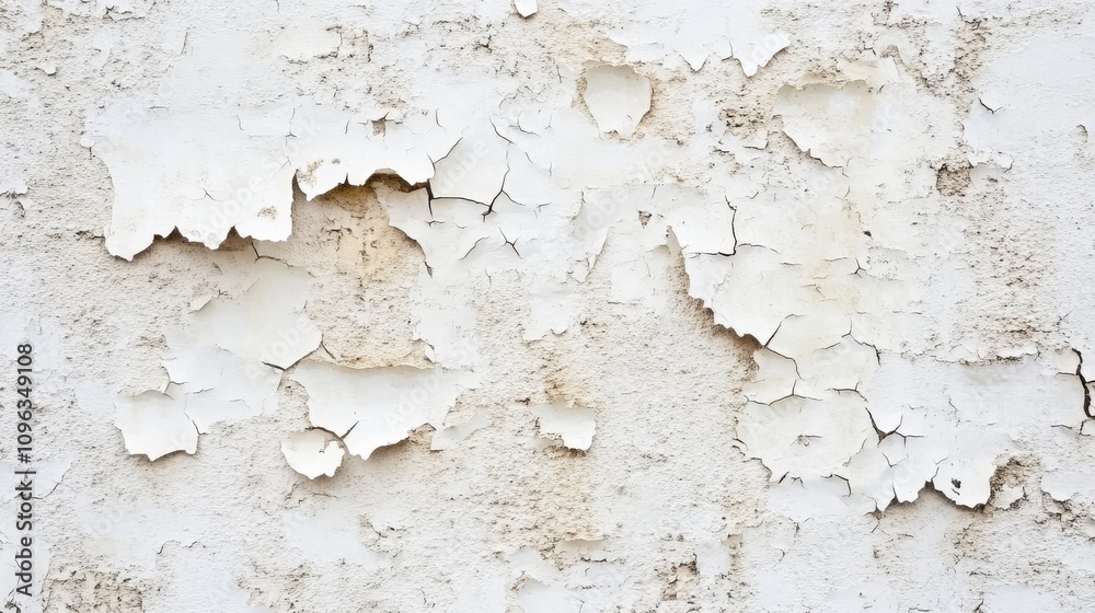 Textured close-up of peeling white paint revealing a weathered, cracked surface that adds character and depth. Textured close-up of peeling white paint revealing a weathered, cracked surface that adds character and depth.