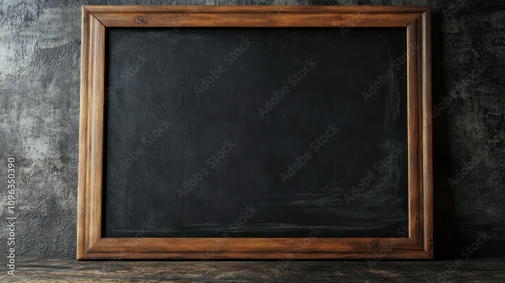 Blank Blackboard with Wooden Frame for Creative Use Blank Blackboard with Wooden Frame for Creative Use