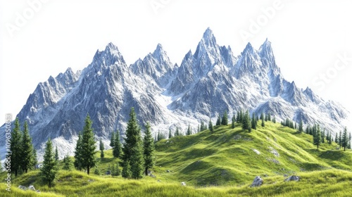 Majestic Mountain Scenery with Lush Green Valley